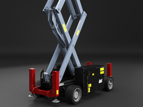 Scissor Lift - Game Ready PBR - 3 LOD 3D Модель