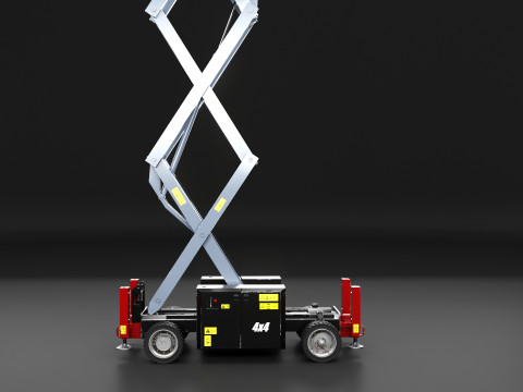 Scissor Lift - Game Ready PBR - 3 LOD 3D Модель