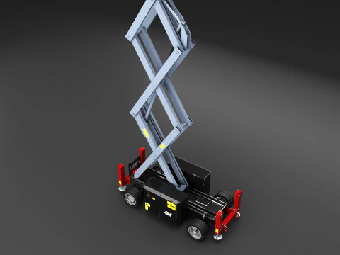 剪刀式升降机 - 游戏就绪 PBR - 3 个 LOD 3D 模型