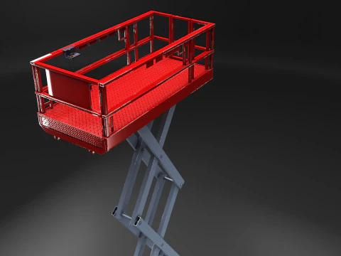 剪刀式升降机 - 游戏就绪 PBR - 3 个 LOD 3D 模型