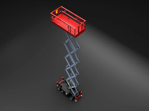 剪刀式升降机 - 游戏就绪 PBR - 3 个 LOD 3D 模型