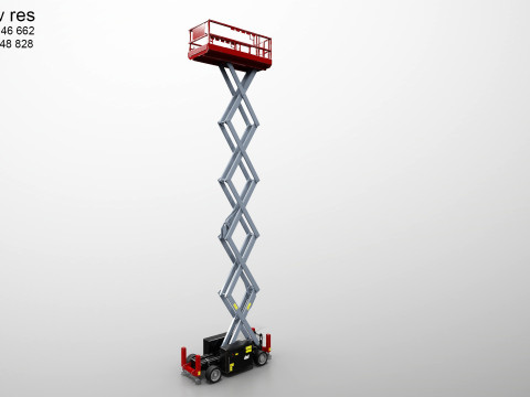 Scissor Lift - Game Ready PBR - 3 LOD 3D Модель