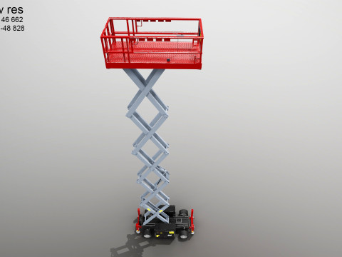 Scissor Lift - Game Ready PBR - 3 LOD 3D Модель