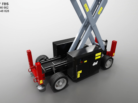 Scissor Lift - Game Ready PBR - 3 LOD 3D Модель