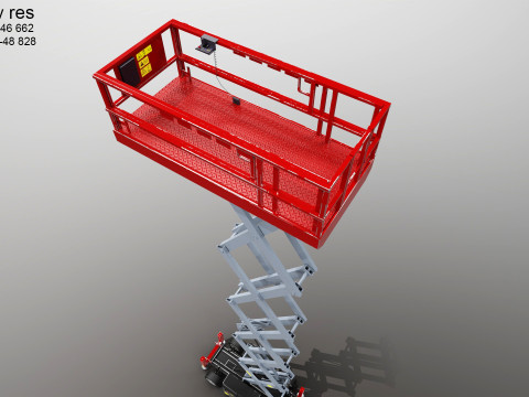 Scissor Lift - Game Ready PBR - 3 LOD 3D Модель