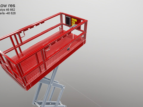 Scissor Lift - Game Ready PBR - 3 LOD 3D Модель