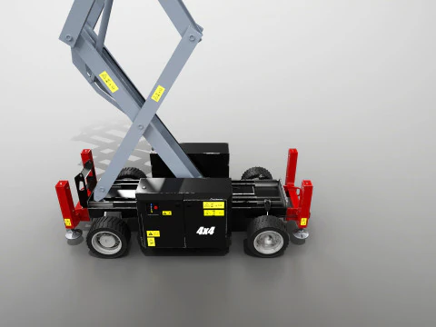 剪刀式升降机 - 游戏就绪 PBR - 3 个 LOD 3D 模型