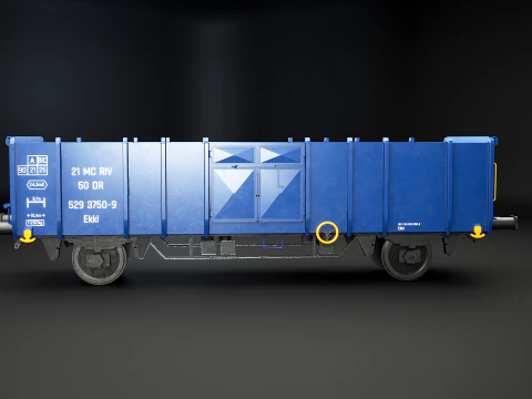 Vagone ferroviario per carbone Ekkl Modello 3D