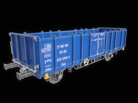 Vagone ferroviario per carbone Ekkl Modello 3D