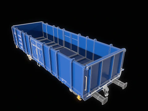 Vagone ferroviario per carbone Ekkl Modello 3D