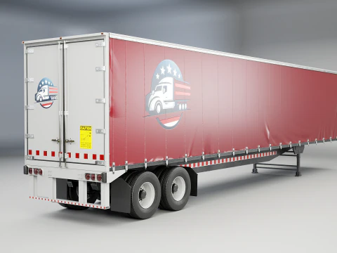 Semirimorchio telonato Modello 3D