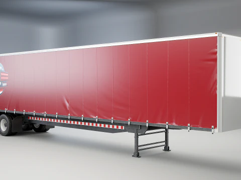 Curtain Semi-Trailer 3D Model