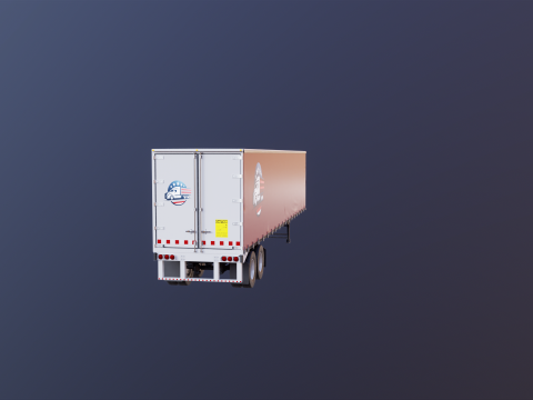 Curtain Semi-Trailer 3D Model