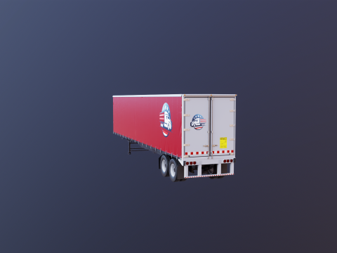 Curtain Semi-Trailer 3D Model