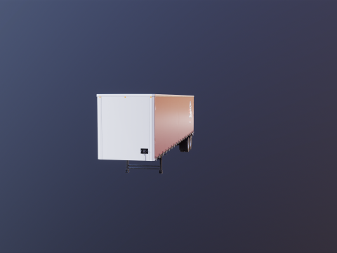 Curtain Semi-Trailer 3D Model