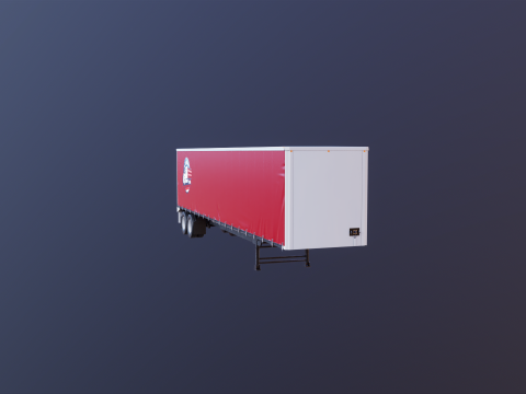 Curtain Semi-Trailer 3D Model