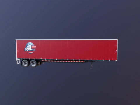 Curtain Semi-Trailer 3D Model