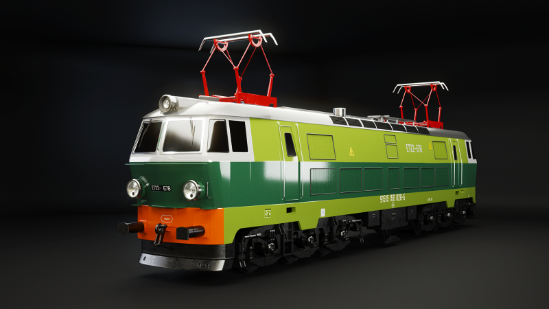 Locomotiva Elétrica ET-22 Verde Modelo 3D .c4d .max .obj .3ds .fbx .stl .blend