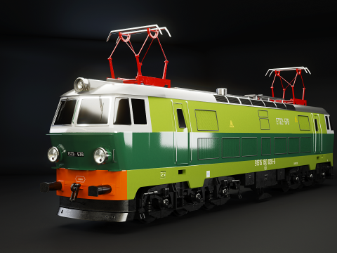 Locomotiva elettrica ET-22 Verde Modello 3D