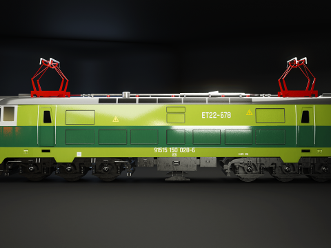 Locomotiva El&eacute;trica ET-22 Verde Modelo 3D