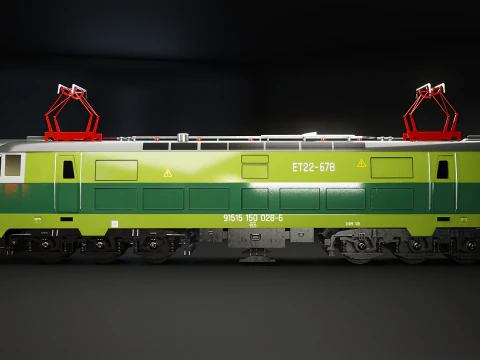 Electric Locomotive ET-22 Green 3D Model
