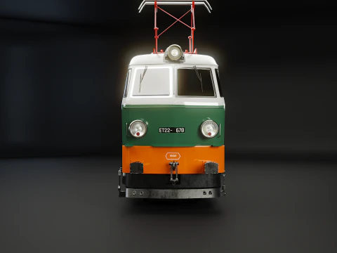 Electric Locomotive ET-22 Green 3D Model
