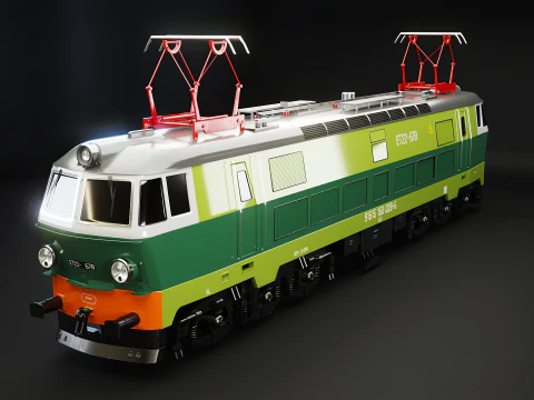 Electric Locomotive ET-22 Green 3D Model