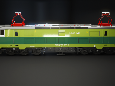 Locomotiva El&eacute;trica ET-22 Verde Modelo 3D