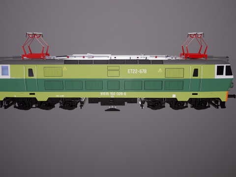 Locomotiva El&eacute;trica ET-22 Verde Modelo 3D