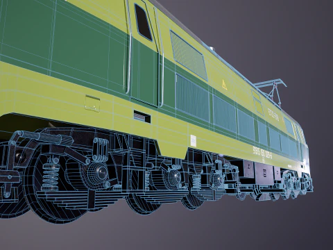 Electric Locomotive ET-22 Green 3D Model