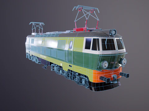 Electric Locomotive ET-22 Green 3D Model
