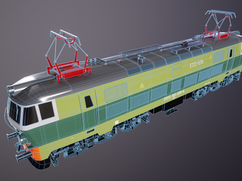 Locomotiva El&eacute;trica ET-22 Verde Modelo 3D