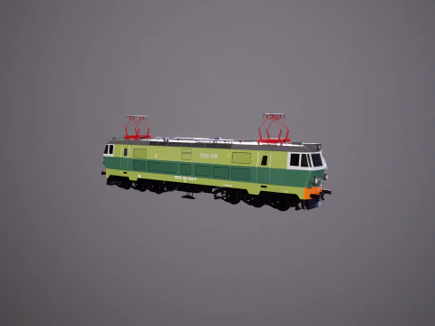 Electric Locomotive ET-22 Green 3D Model