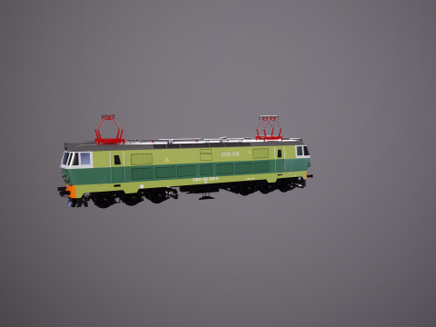 Locomotiva El&eacute;trica ET-22 Verde Modelo 3D
