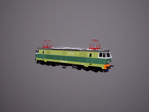 Electric Locomotive ET-22 Green 3D Model