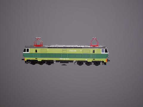 Locomotiva El&eacute;trica ET-22 Verde Modelo 3D