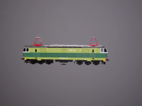 Electric Locomotive ET-22 Green 3D Model