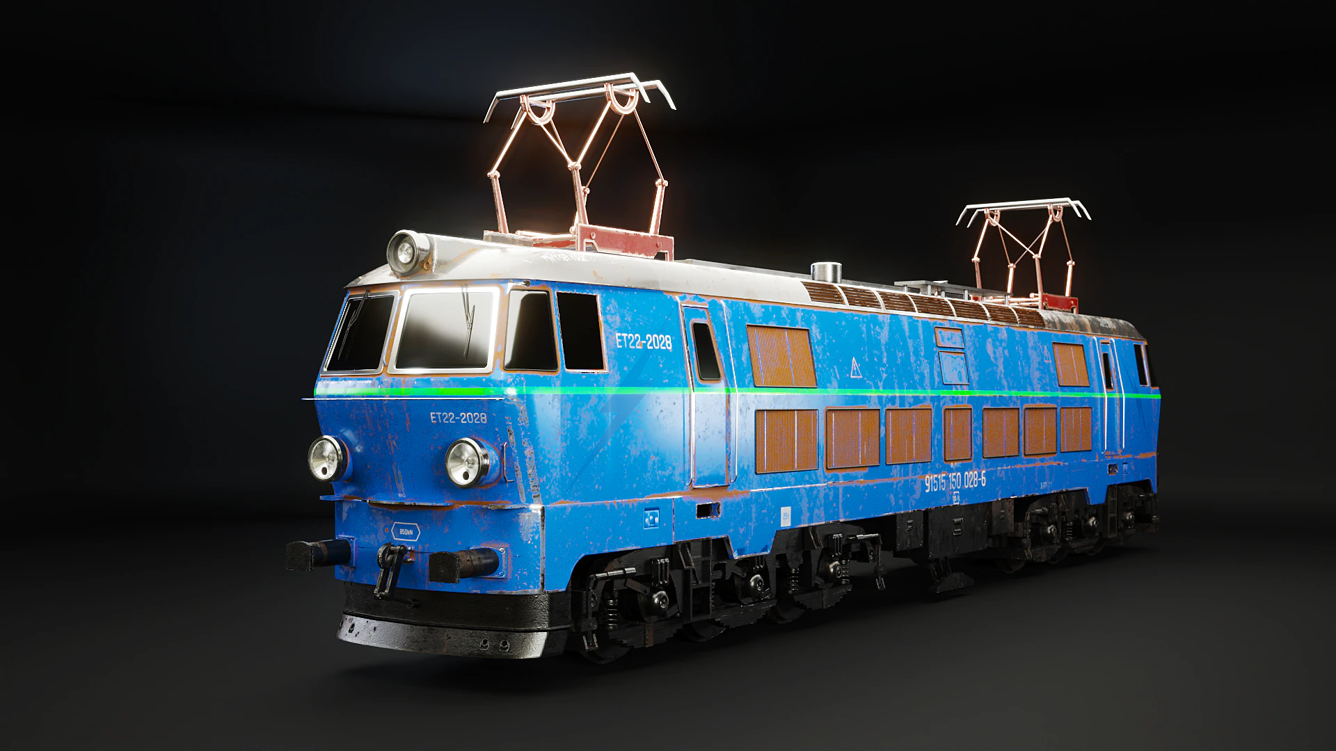 Locomotiva elettrica ET-22 vecchia Modello 3D .c4d .max .obj .3ds .fbx .stl .blend
