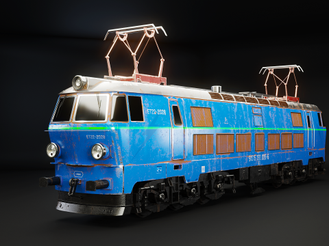 Locomotiva elettrica ET-22 vecchia Modello 3D