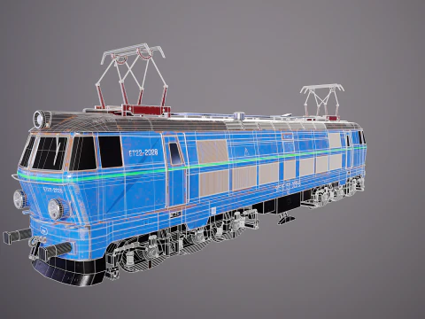Locomotiva elettrica ET-22 vecchia Modello 3D