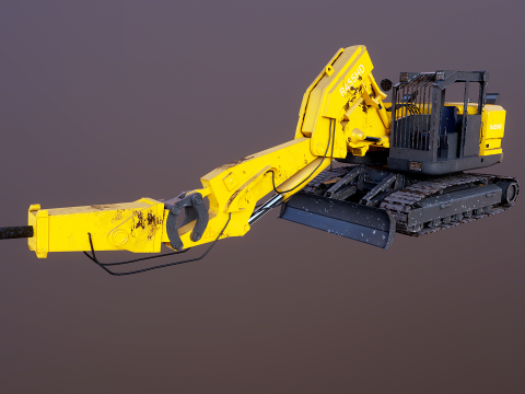 Generic Used Compact Tunnel Excavator 3D Model