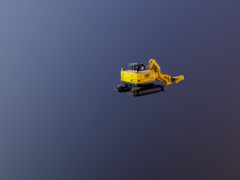 Generic Used Compact Tunnel Excavator 3D Model
