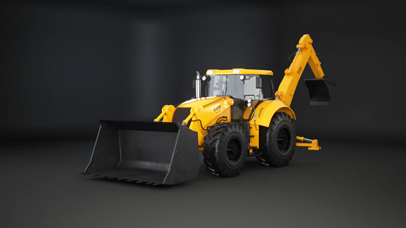 Backhoe Loader Besar Generik Model 3D .c4d .max .obj .3ds .fbx .stl .blend 