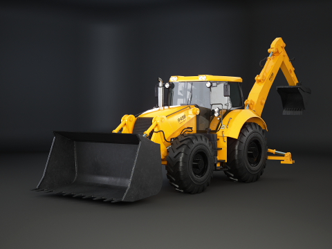 Retroexcavadora grande gen&eacute;rica Modelo 3D