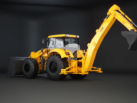 Backhoe Loader Besar Generik Model 3D