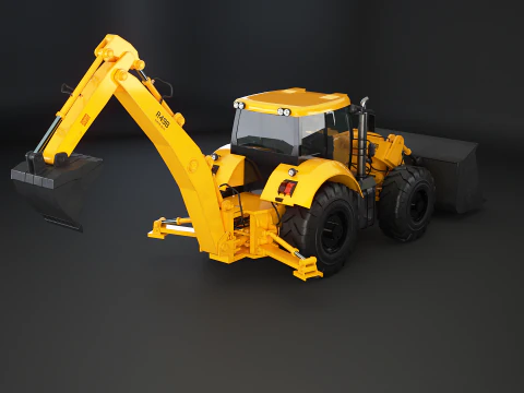 Backhoe Loader Besar Generik Model 3D