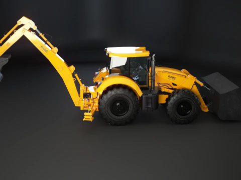 Backhoe Loader Besar Generik Model 3D