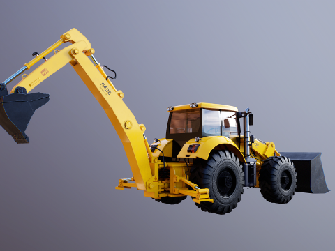 Backhoe Loader Besar Generik Model 3D