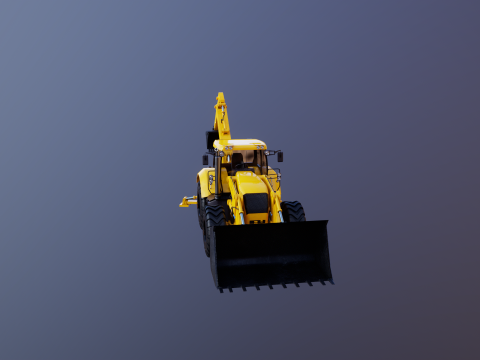 Backhoe Loader Besar Generik Model 3D