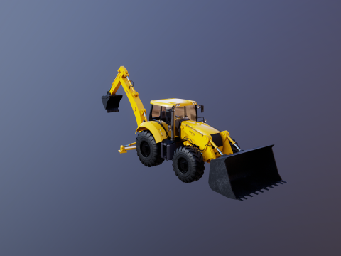 Backhoe Loader Besar Generik Model 3D